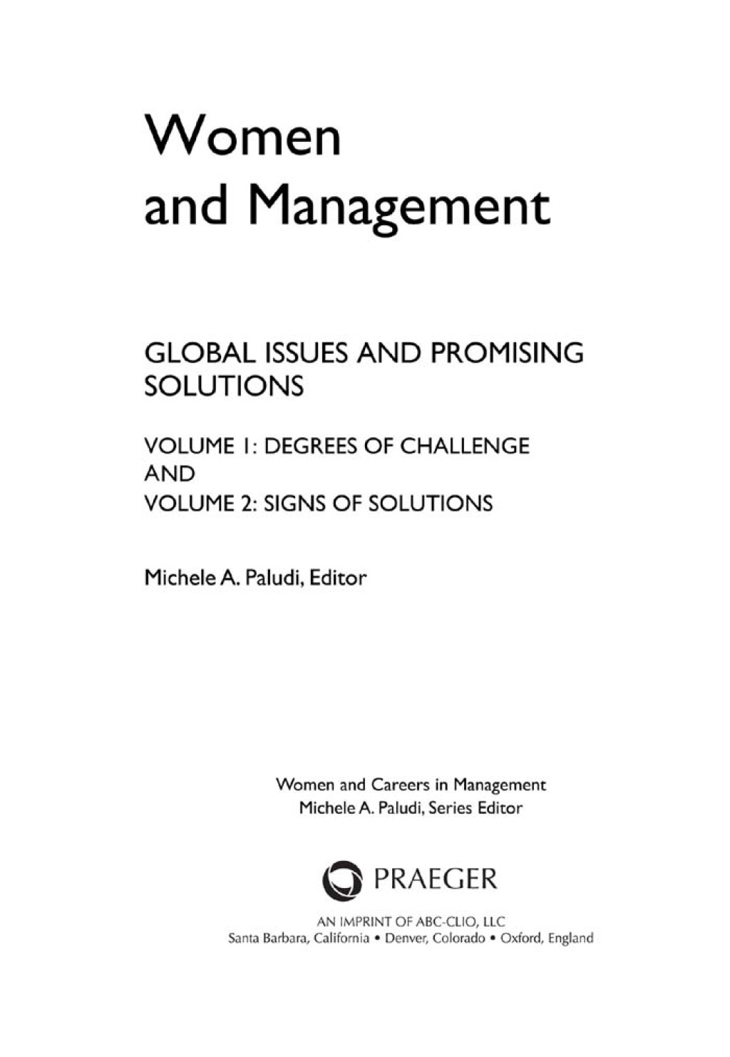 Women and Management Global Issues and Promising Solutions [2 volumes] 1st Edition â€“ PDF/EPUB Version Downloadable